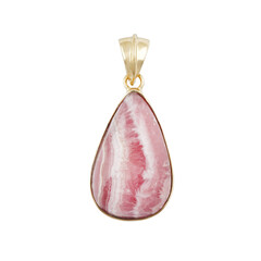 Zilveren hanger met een rhodochrosiet (Bali Barong)