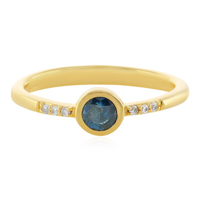 Zilveren ring met een I3 Champagne Diamant
