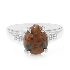 Zilveren ring met een mahonie obsidiaan