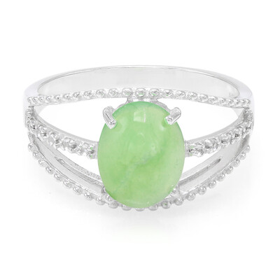 Zilveren ring met een keizerlijk chrysopraas