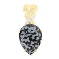 Zilveren hanger met een sneeuwvlokken obsidiaan