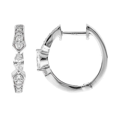 Gouden oorbellen met SI1 (H) Diamanten