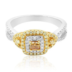 Gouden ring met een oranje diamant (CIRARI)