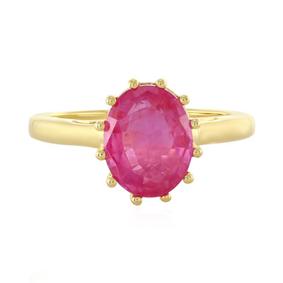 Zilveren ring met een Madagaskar Roze Saffier