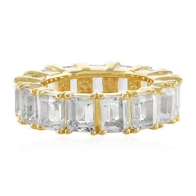 Zilveren ring met witte topaasstenen