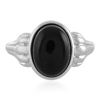 Zilveren ring met een zwarte onyx