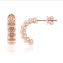 Gouden oorbellen met SI1 Argyle Rose De France Diamanten
