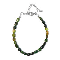 Zilveren armband met groene toermalijnen