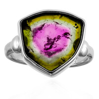 Zilveren ring met een watermeloen-toermalijn