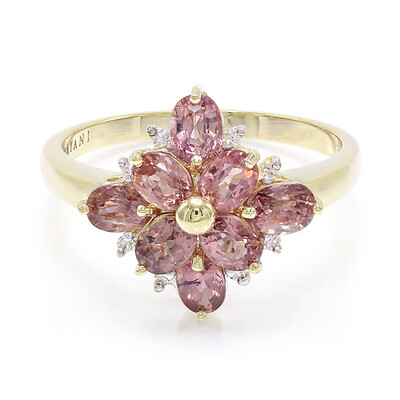 Gouden ring met Onverhitte Padparadscha Saffieren (AMAYANI)
