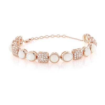 Zilveren armband met witte maanstenen (KM by Juwelo)