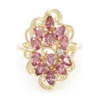Gouden ring met Onverhitte Padparadscha Saffieren (AMAYANI)