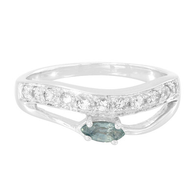 Zilveren ring met een Tanzania-Saffier