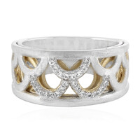 Zilveren ring met witte topaasstenen