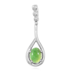 Zilveren hanger met een keizerlijk chrysopraas