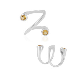 Zilveren ring met gele berillstenen (de Melo)