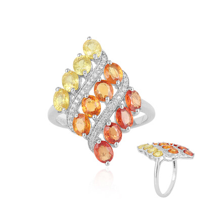 Zilveren ring met saffieren