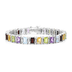 Zilveren armband met hemel-blauwe topaasstenen