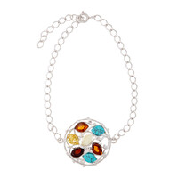 Zilveren armband met Baltische barnsteen