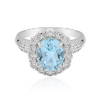 Zilveren ring met een hemel-blauwe topaas