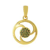 Zilveren hanger met I3 Groene Diamanten