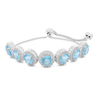 Zilveren armband met Zwitsers-blauwe topaasstenen