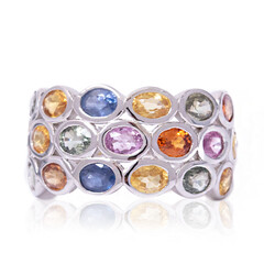 Zilveren ring met saffieren