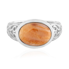 Zilveren ring met een Oranje Steklige Oester