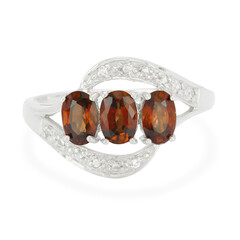 Zilveren ring met kaneel zirkonen
