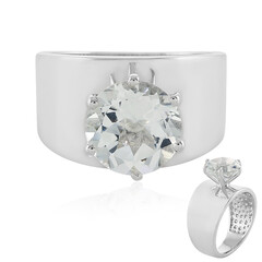 Zilveren ring met een witte topaas