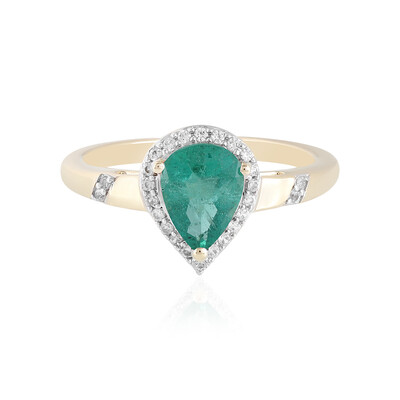 Gouden ring met een Zambia-smaragd