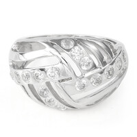 Zilveren ring met zirkonen