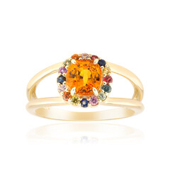 Gouden ring met een Ban Ka Cha oranje Saffier