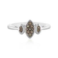 Zilveren ring met I2 Champagne Diamanten