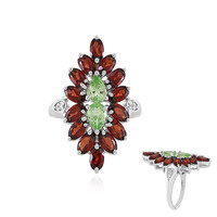Zilveren ring met Merelani Granaten