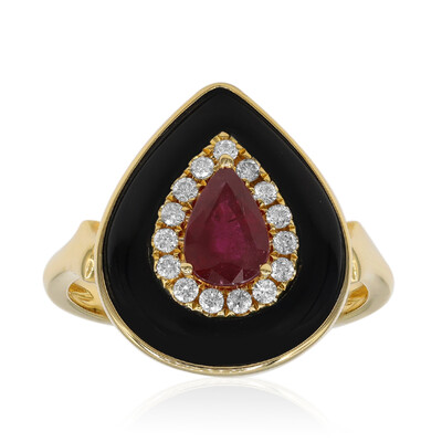 Gouden ring met een zwarte onyx (CIRARI)