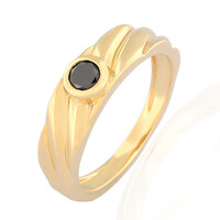 Gouden ring met een zwarte diamant (de Melo)