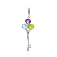 Zilveren hanger met een hemel-blauwe topaas