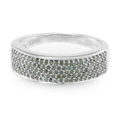 Zilveren ring met Fancy diamanten