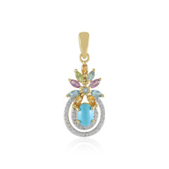 Zilveren hanger met een Sleeping Beauty Turkoois