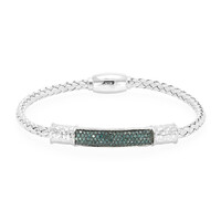 Zilveren armband met blauwe diamanten