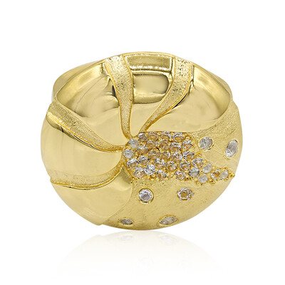 Zilveren ring met witte topaasstenen (MONOSONO COLLECTION)
