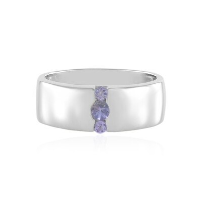 Zilveren ring met een tanzaniet (de Melo)