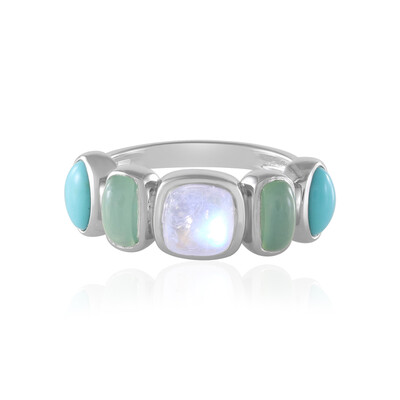 Zilveren ring met een Blauwe Maansteen (KM by Juwelo)