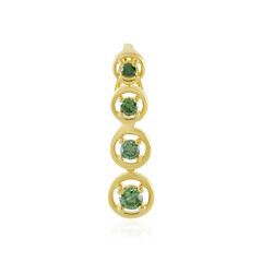 Zilveren hanger met een I4 Groene Diamant