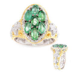 Zilveren ring met Zambia-smaragdstenen (Gems en Vogue)