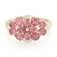 Gouden ring met Onverhitte Padparadscha Saffieren