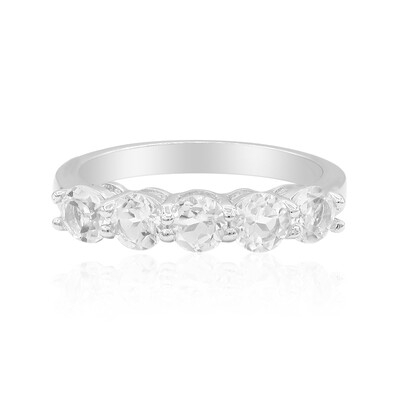 Zilveren ring met witte topaasstenen