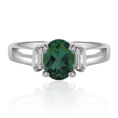 Zilveren ring met een Vlindergroene Topaas