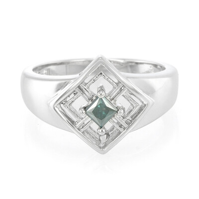 Zilveren ring met een Fancy diamant